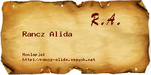 Rancz Alida névjegykártya
